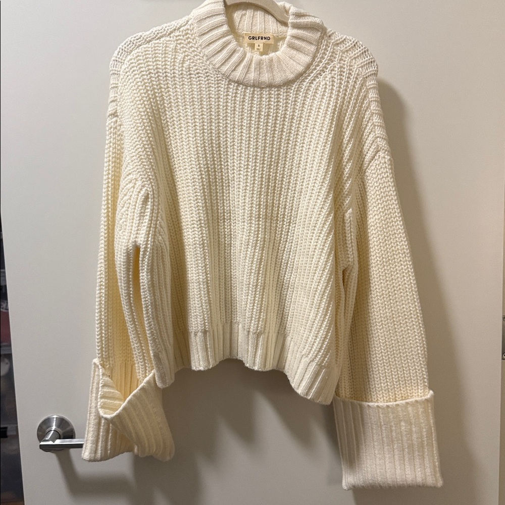 Grlfrnd Cream Knit Sweater